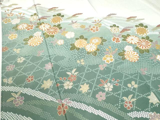 平和屋着物●訪問着 網目草花文 金彩 正絹 逸品 CABA6177yc