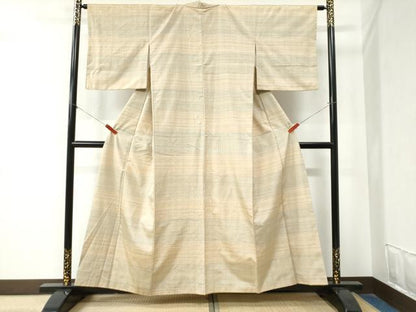 平和屋着物●紅花紬　米沢　格子柄　正絹　逸品　CABA6187yc