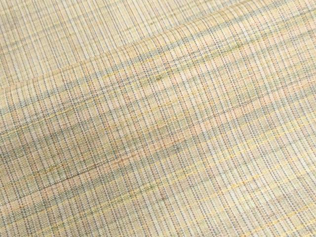 平和屋着物●紅花紬　米沢　格子柄　正絹　逸品　CABA6187yc