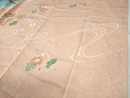 平和屋着物●創業460年・千總　訪問着　駒刺繍　流水松竹梅牡丹花文　暈し染め　金彩　正絹　逸品　CABA6199yc