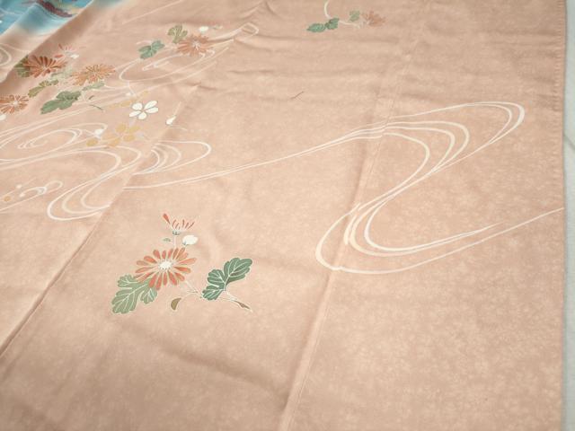 平和屋着物●創業460年・千總　訪問着　駒刺繍　流水松竹梅牡丹花文　暈し染め　金彩　正絹　逸品　CABA6199yc