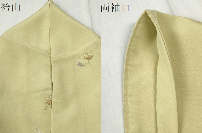 平和屋着物●上質な小紋　総刺繍　花唐草丸文　金糸　正絹　逸品　CABA6208yc
