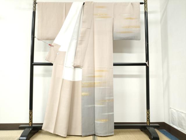 平和屋着物●人間国宝　福田喜三郎　訪問着　霞文　暈し染め　金彩　正絹　逸品　CABA6212yc