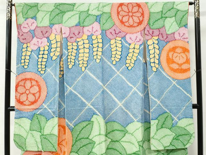 平和屋着物●豪華振袖　総絞り　枝垂れ花丸文　正絹　逸品　CABA6215yc