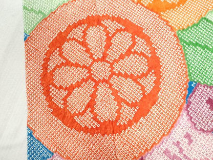 平和屋着物●豪華振袖　総絞り　枝垂れ花丸文　正絹　逸品　CABA6215yc