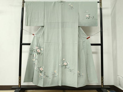 平和屋着物●訪問着　友禅　作家物　枝花文　正絹　逸品　CABA6272yc