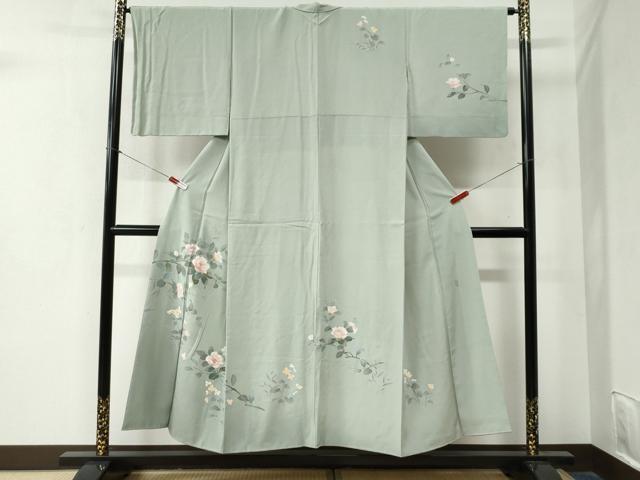 平和屋着物●訪問着　友禅　作家物　枝花文　正絹　逸品　CABA6272yc