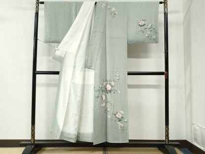 平和屋着物●訪問着　友禅　作家物　枝花文　正絹　逸品　CABA6272yc