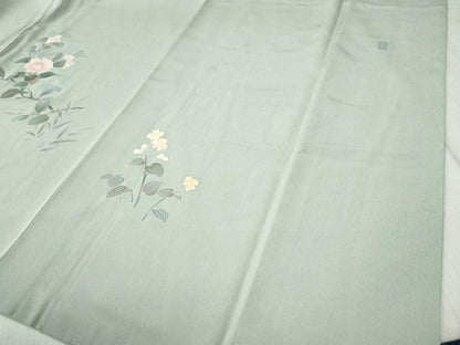 平和屋着物●訪問着　友禅　作家物　枝花文　正絹　逸品　CABA6272yc