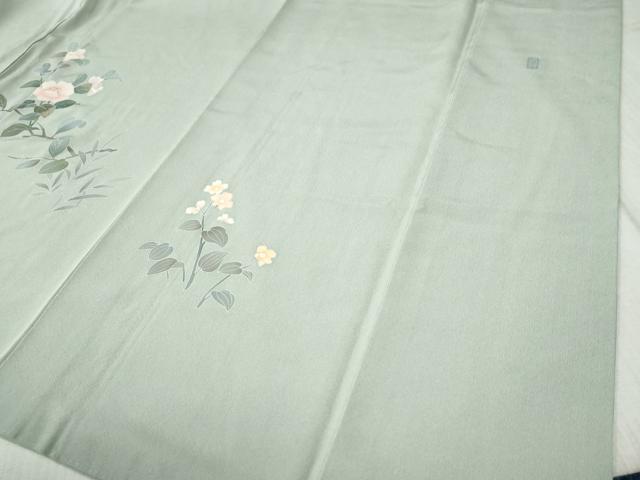 平和屋着物●訪問着　友禅　作家物　枝花文　正絹　逸品　CABA6272yc
