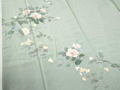 平和屋着物●訪問着　友禅　作家物　枝花文　正絹　逸品　CABA6272yc