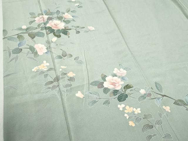 平和屋着物●訪問着　友禅　作家物　枝花文　正絹　逸品　CABA6272yc