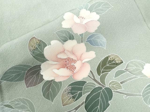 平和屋着物●訪問着　友禅　作家物　枝花文　正絹　逸品　CABA6272yc