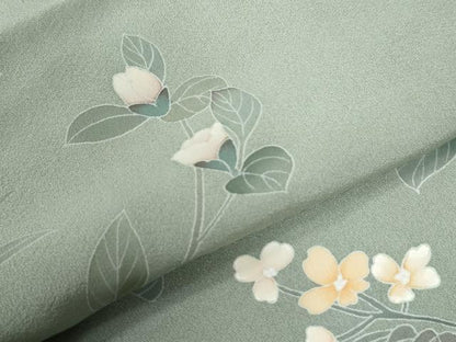 平和屋着物●訪問着　友禅　作家物　枝花文　正絹　逸品　CABA6272yc