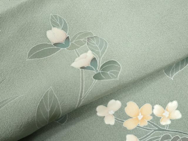 平和屋着物●訪問着　友禅　作家物　枝花文　正絹　逸品　CABA6272yc