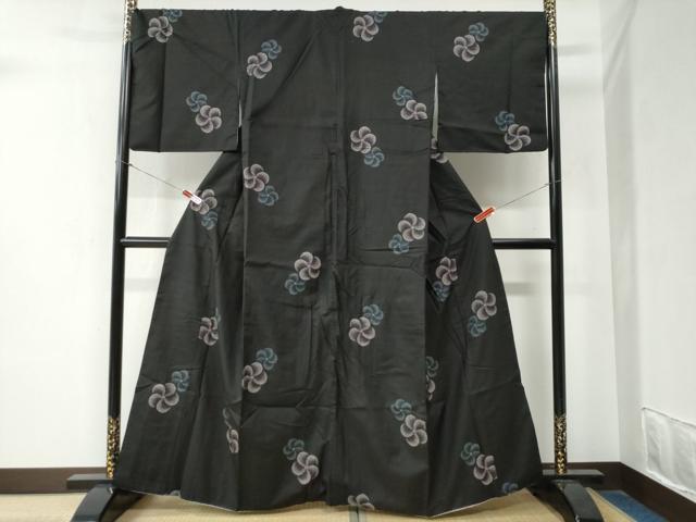 平和屋着物●本場大島紬　9マルキ　地空き　ねじ花文　やまと誂製　正絹　逸品　CABA6273yc 平和屋着物○本場大島紬 9マルキ 地空き ねじ花文 やまと誂製