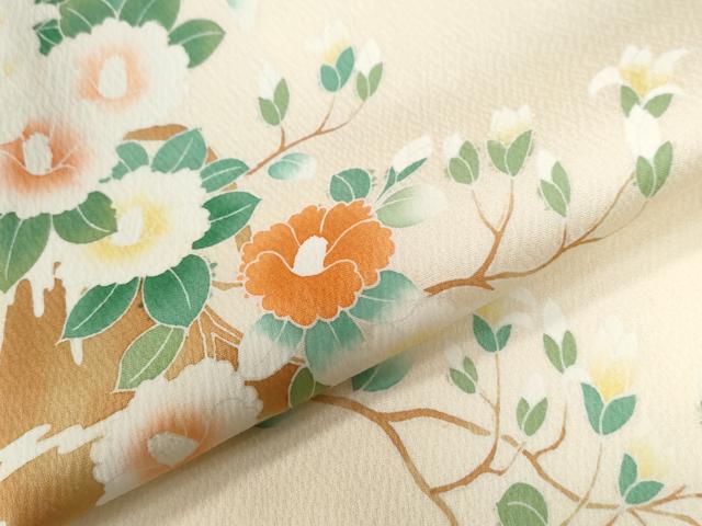 平和屋着物●訪問着　枝松花文　正絹　逸品　CABA6279yc