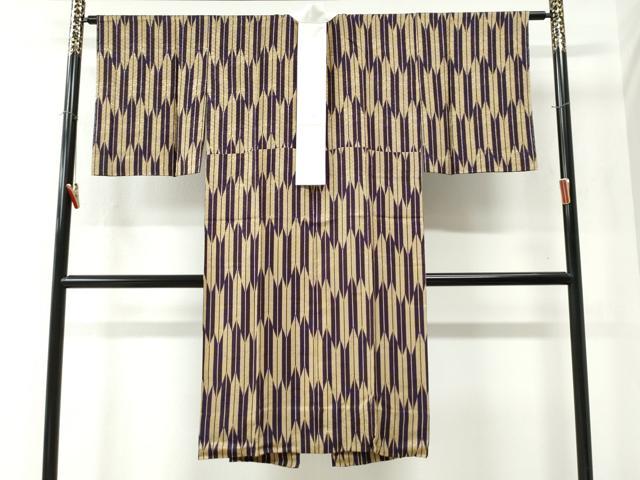 平和屋着物●長襦袢　無双仕立て　矢羽文様　正絹　逸品　未使用　CABA6284yc