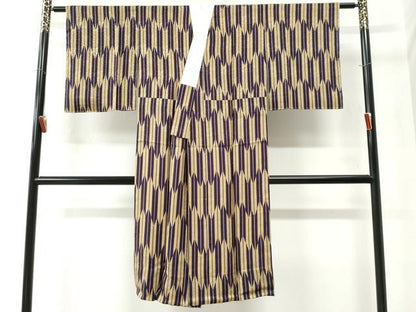 平和屋着物●長襦袢　無双仕立て　矢羽文様　正絹　逸品　未使用　CABA6284yc