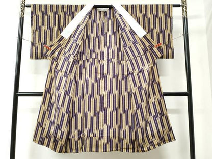 平和屋着物●長襦袢　無双仕立て　矢羽文様　正絹　逸品　未使用　CABA6284yc