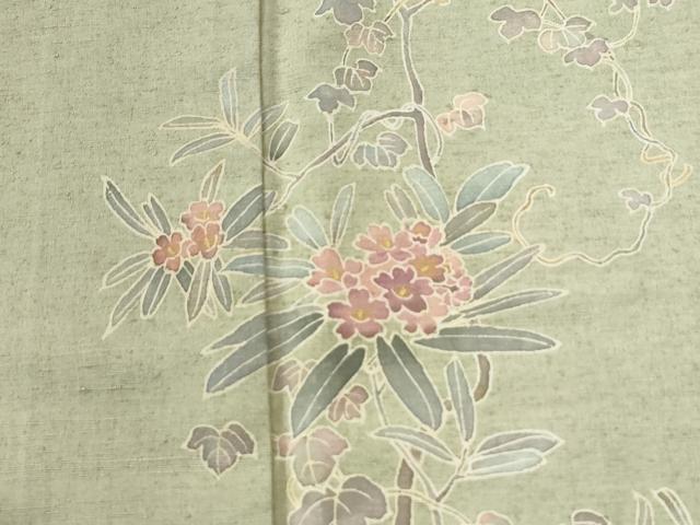 平和屋着物●訪問着 紬地 枝花文 正絹 逸品 CABA6286yc