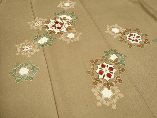 平和屋着物●訪問着　刺繍　吉祥花文　金糸　三越扱い　正絹　逸品　CABA6291yc