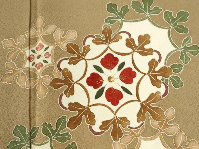 平和屋着物●訪問着　刺繍　吉祥花文　金糸　三越扱い　正絹　逸品　CABA6291yc