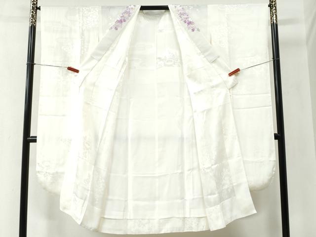 平和屋着物●振袖用長襦袢　無双仕立て　霞吉祥地紋　半衿刺繍　正絹　逸品　CABA6296yc