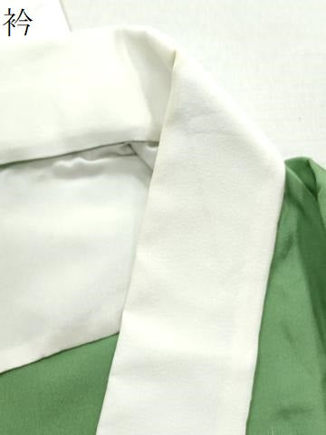 平和屋着物●長襦袢　無双仕立て　童子　松葉色　金彩　正絹　逸品　CABA6297yc 平和屋着物○長襦袢 無双仕立て 童子 松葉色 金彩 正絹 逸品 CABA6297yc