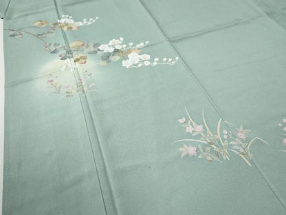 平和屋着物●訪問着　友禅　作家物　枝花文　蛍暈し　正絹　逸品　CABA6309yc