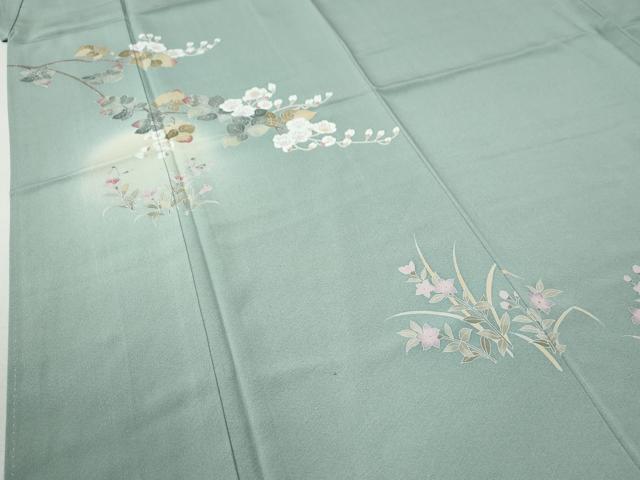平和屋着物●訪問着　友禅　作家物　枝花文　蛍暈し　正絹　逸品　CABA6309yc
