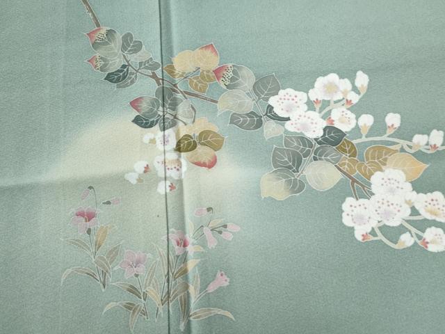平和屋着物●訪問着　友禅　作家物　枝花文　蛍暈し　正絹　逸品　CABA6309yc