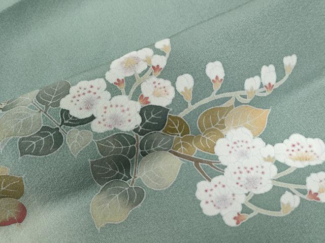 平和屋着物●訪問着　友禅　作家物　枝花文　蛍暈し　正絹　逸品　CABA6309yc