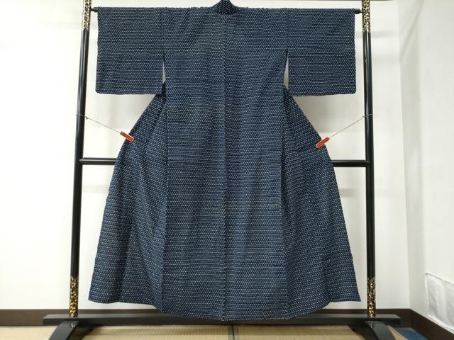 平和屋着物●久留米絣　単衣　吉祥文　綿　逸品　CABA6328yc