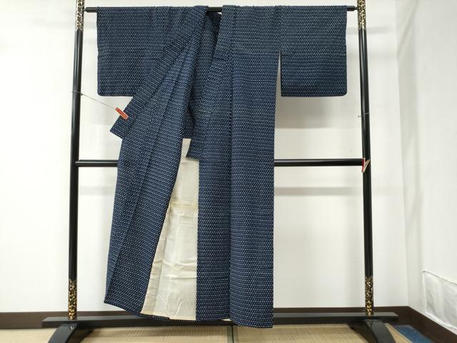 平和屋着物●久留米絣　単衣　吉祥文　綿　逸品　CABA6328yc