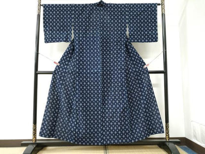 平和屋着物●久留米絣　単衣　吉祥文　綿　逸品　CABA6329yc