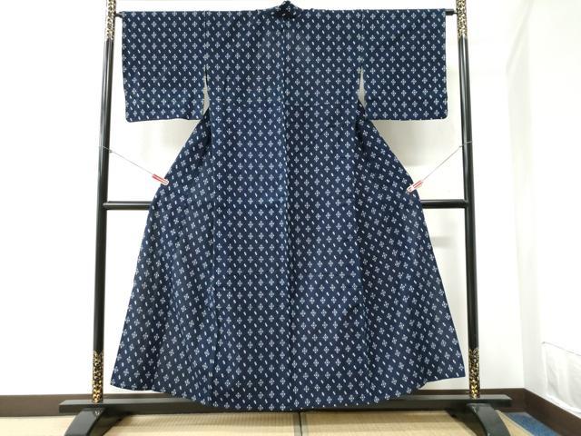 平和屋着物●久留米絣　単衣　吉祥文　綿　逸品　CABA6329yc