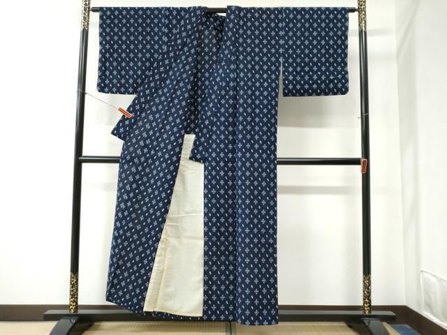 平和屋着物●久留米絣　単衣　吉祥文　綿　逸品　CABA6329yc