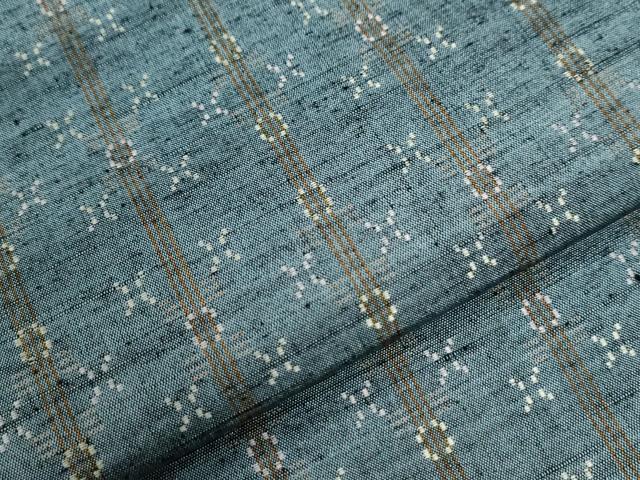 平和屋着物●花織紬　縞　吉祥文　証紙付き　正絹　逸品　CABA6338yc 平和屋着物○花織紬 縞 吉祥文 証紙付き 正絹 逸品 CABA6338yc