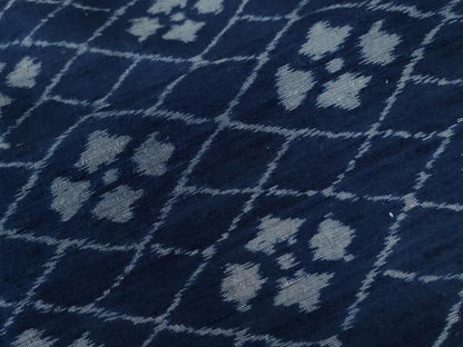 平和屋着物●弓浜絣　網目花文　証紙付き　正絹　逸品　CABA6339yc
