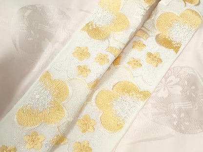 平和屋着物●振袖用長襦袢　袷　毬草花文　暈し染め　半衿刺繍　正絹　逸品　CABA6341yc