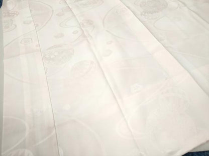 平和屋着物●振袖用長襦袢　袷　毬草花文　暈し染め　半衿刺繍　正絹　逸品　CABA6341yc