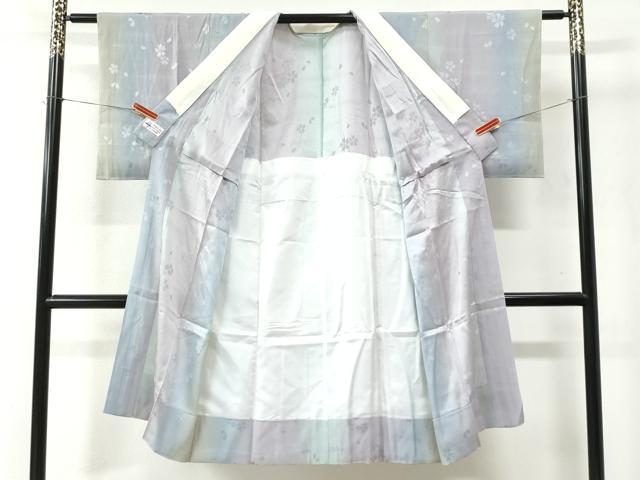 平和屋着物●長襦袢　無双仕立て　舞桜地紋　暈し染め　やまと誂製　正絹　逸品　未使用　CABA6351yc