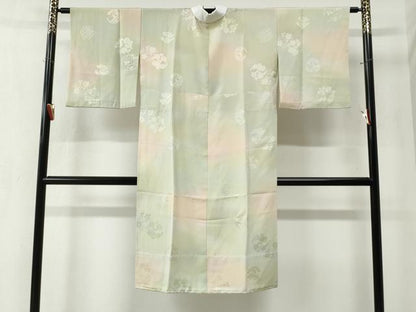 平和屋着物●長襦袢　無双仕立て　花松丸地紋　暈し染め　正絹　逸品　CABA6352yc