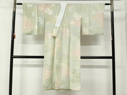 平和屋着物●長襦袢　無双仕立て　花松丸地紋　暈し染め　正絹　逸品　CABA6352yc