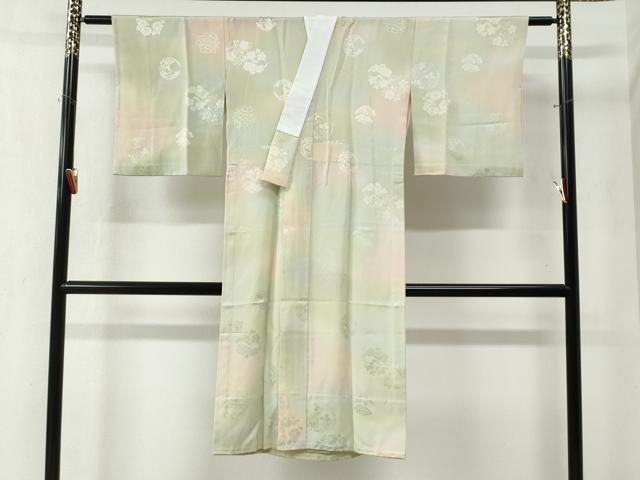 平和屋着物●長襦袢　無双仕立て　花松丸地紋　暈し染め　正絹　逸品　CABA6352yc