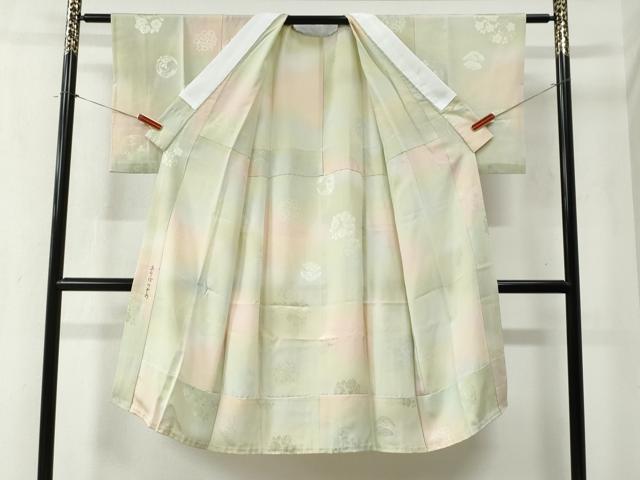 平和屋着物●長襦袢　無双仕立て　花松丸地紋　暈し染め　正絹　逸品　CABA6352yc