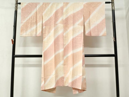 平和屋着物●長襦袢　袷　舞花弁地紋　暈し染め　半衿刺繍　正絹　逸品　CABA6361yc