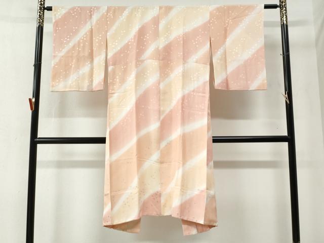 平和屋着物●長襦袢　袷　舞花弁地紋　暈し染め　半衿刺繍　正絹　逸品　CABA6361yc