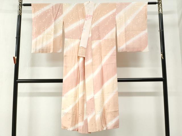 平和屋着物●長襦袢　袷　舞花弁地紋　暈し染め　半衿刺繍　正絹　逸品　CABA6361yc